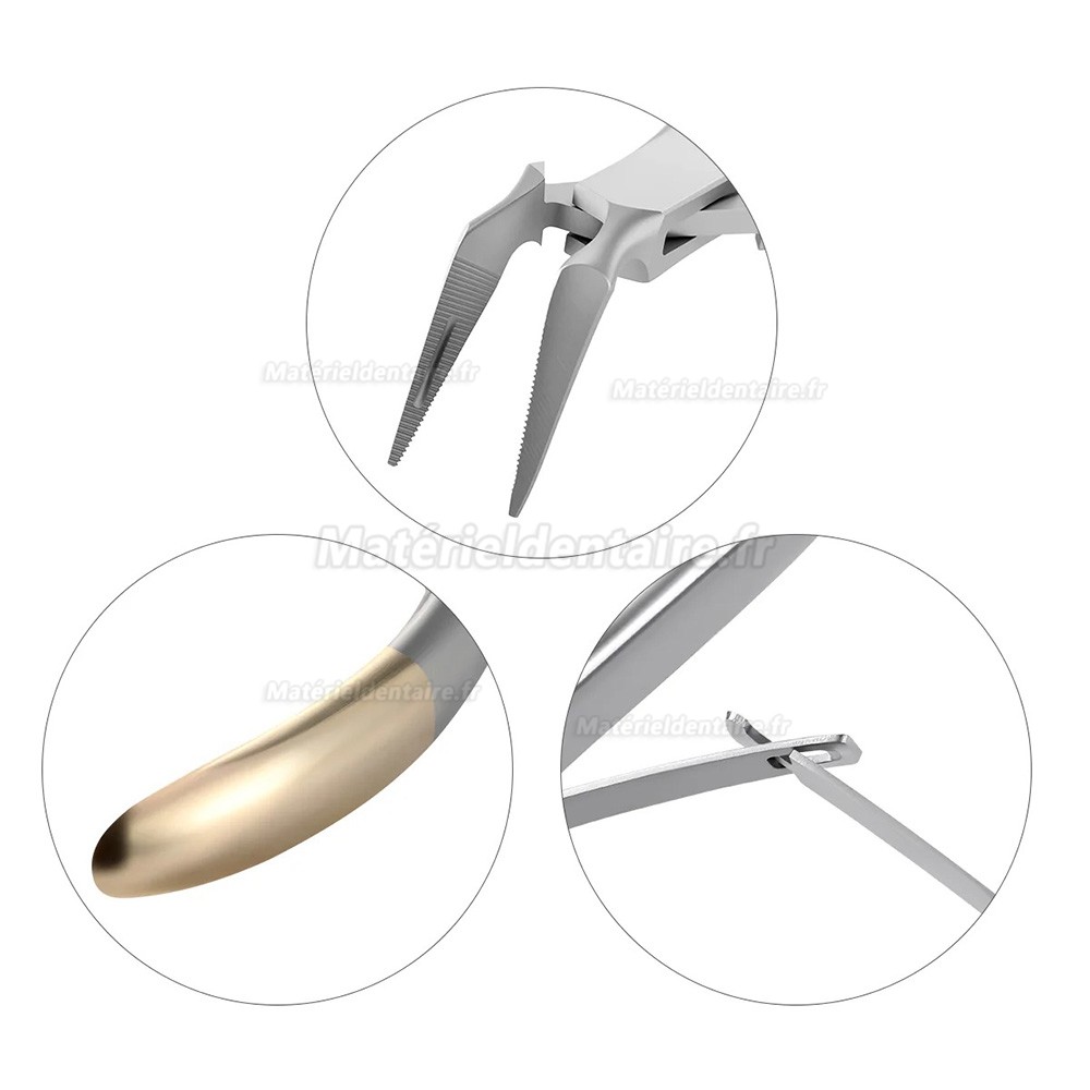 Pince à épiler pour racines résiduelles dentaires (droites/courbes 45°/90°)